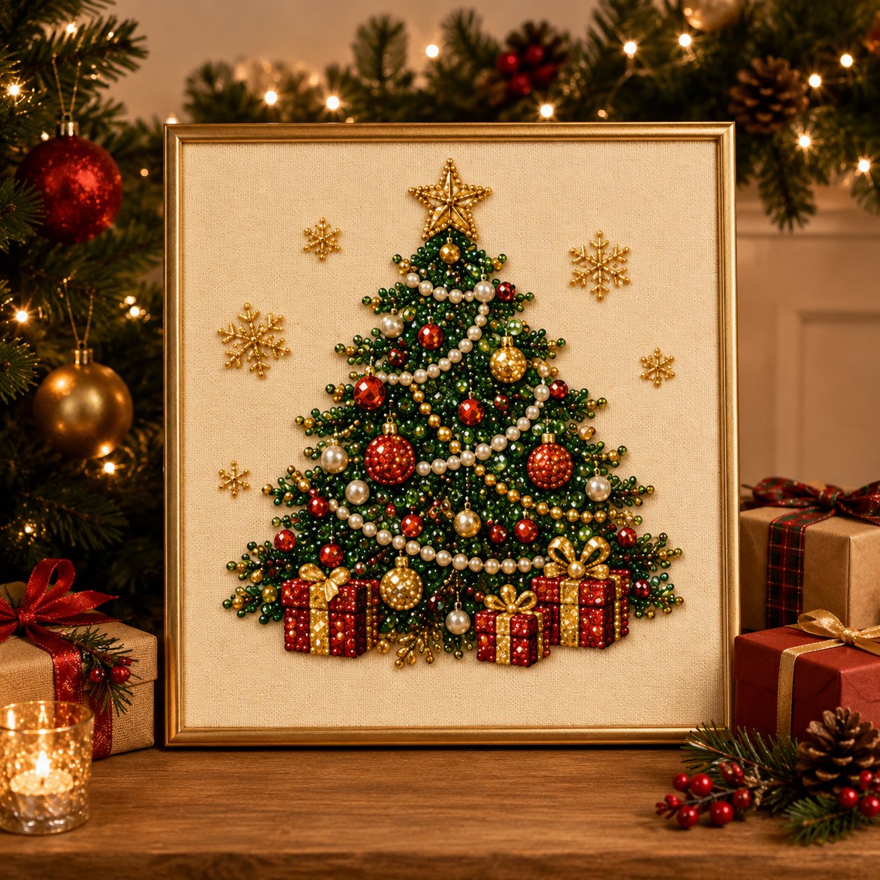 🎄 DIY Christmas Pearl Diamond Painting Art Kit | Holiday Craft Decor