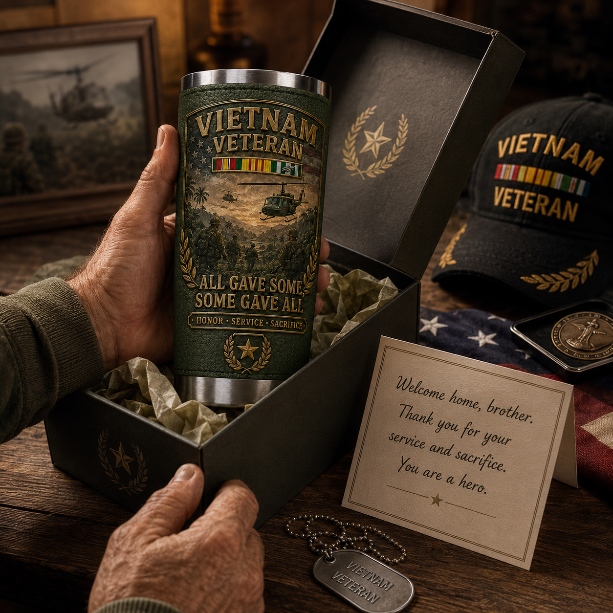 🔥 HOT SALE 🇺🇸 Vietnam War Veteran Commemorative Travel Tumbler