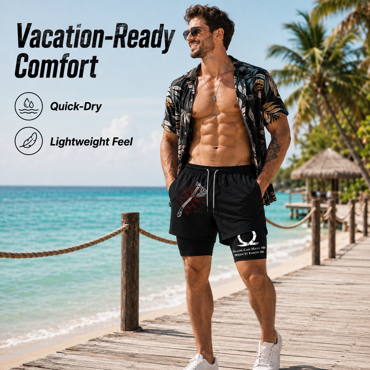 🏃‍♂️ 2-in-1 Anti-Chafe Athletic Shorts - Silky-Soft Inner Liner Gym Shorts 🌴