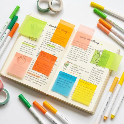 ✨📖Transparent Pull-Out Sticky Notes (12 Boxes, 960 Sheets Total)
