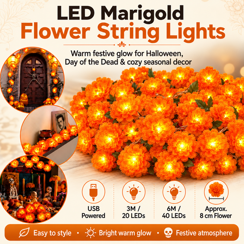🌼USB Charging Lighted Marigold Garland