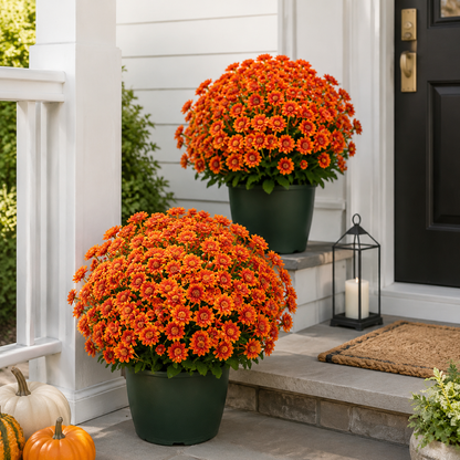 🌼 Artificial Outdoor Sunset Mums Flowers - UV resistant, Waterproof, Windproof