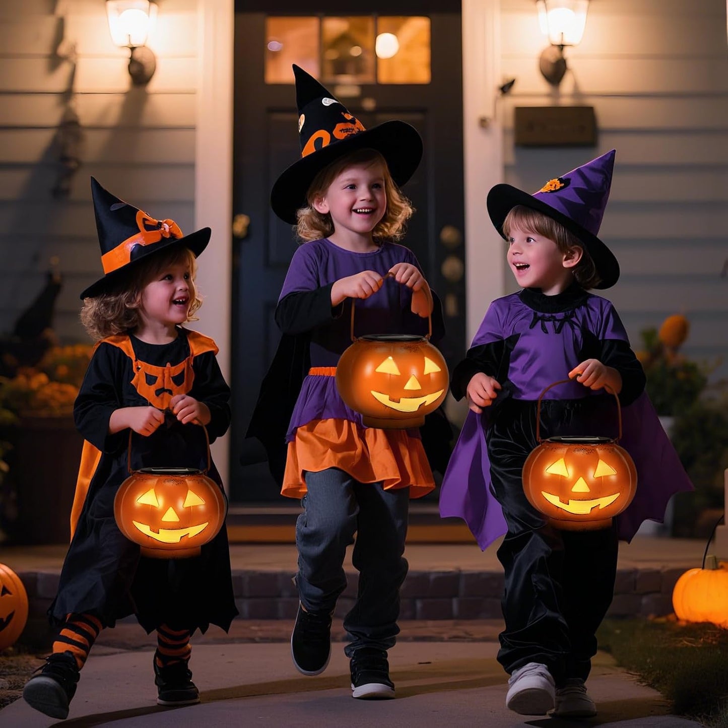 Halloween Pumpkin Solar Lanterns - Jack O Lantern Hanging Solar Light Waterproof