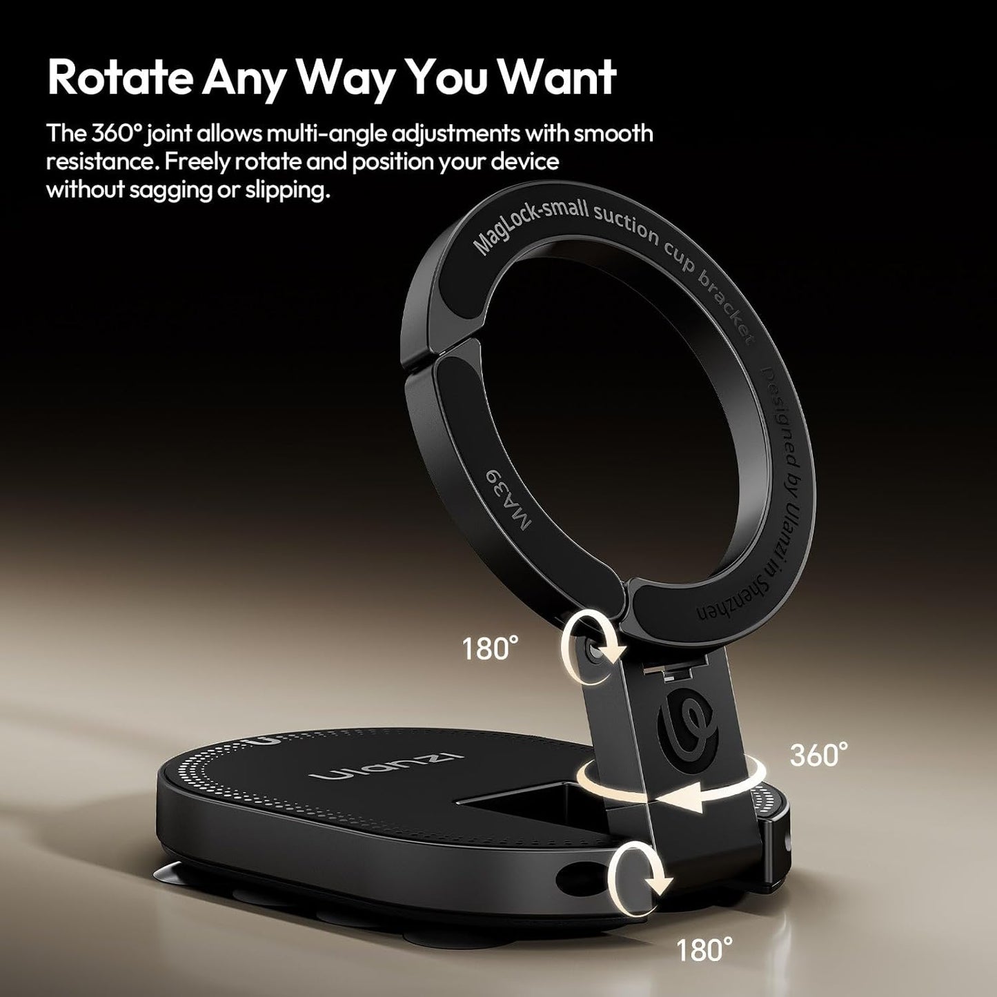 QY76 MagLock Magnetic Phone Mount - Versatile Desktop & Car Holder