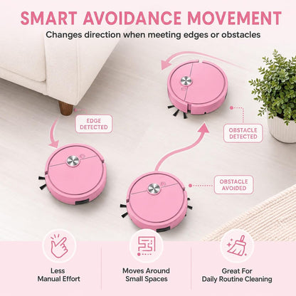 Mini Robot Vacuum Cleaner for Car & Desktop, Rechargeable Smart Automatic Vacuum Robot, Low Noise Portable Cleaner for Dust, Crumbs & Pet Hair