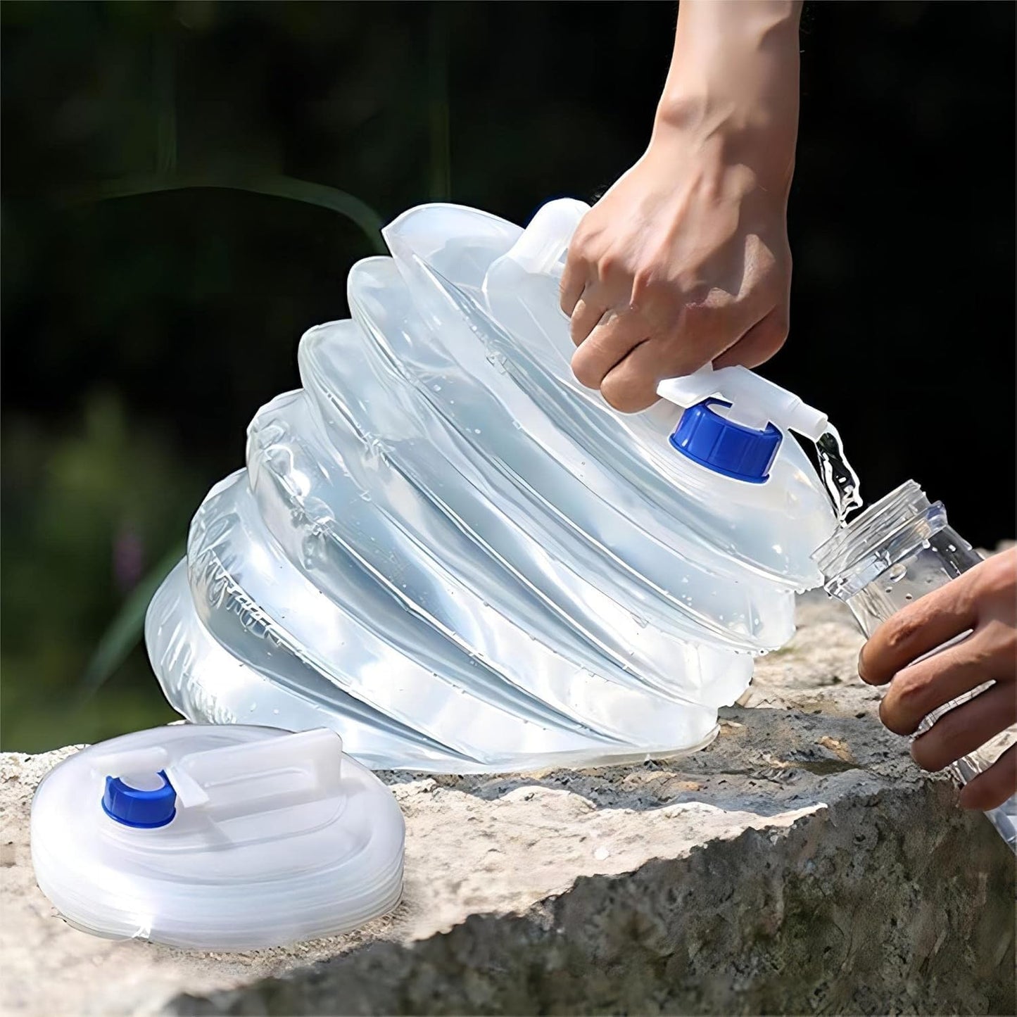 Water Bucket with Faucet Lightweight Foldable Water Bucket Reusable Camping Equipment for Outdoor, Trip