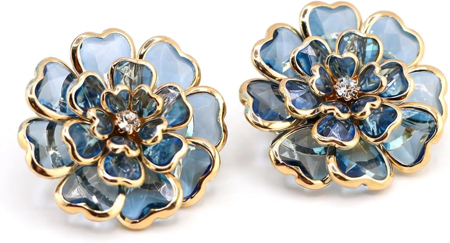 Luxury Crystal Floral Button Covers for Women Blouses