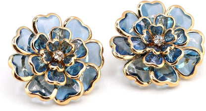 Luxury Crystal Floral Button Covers for Women Blouses