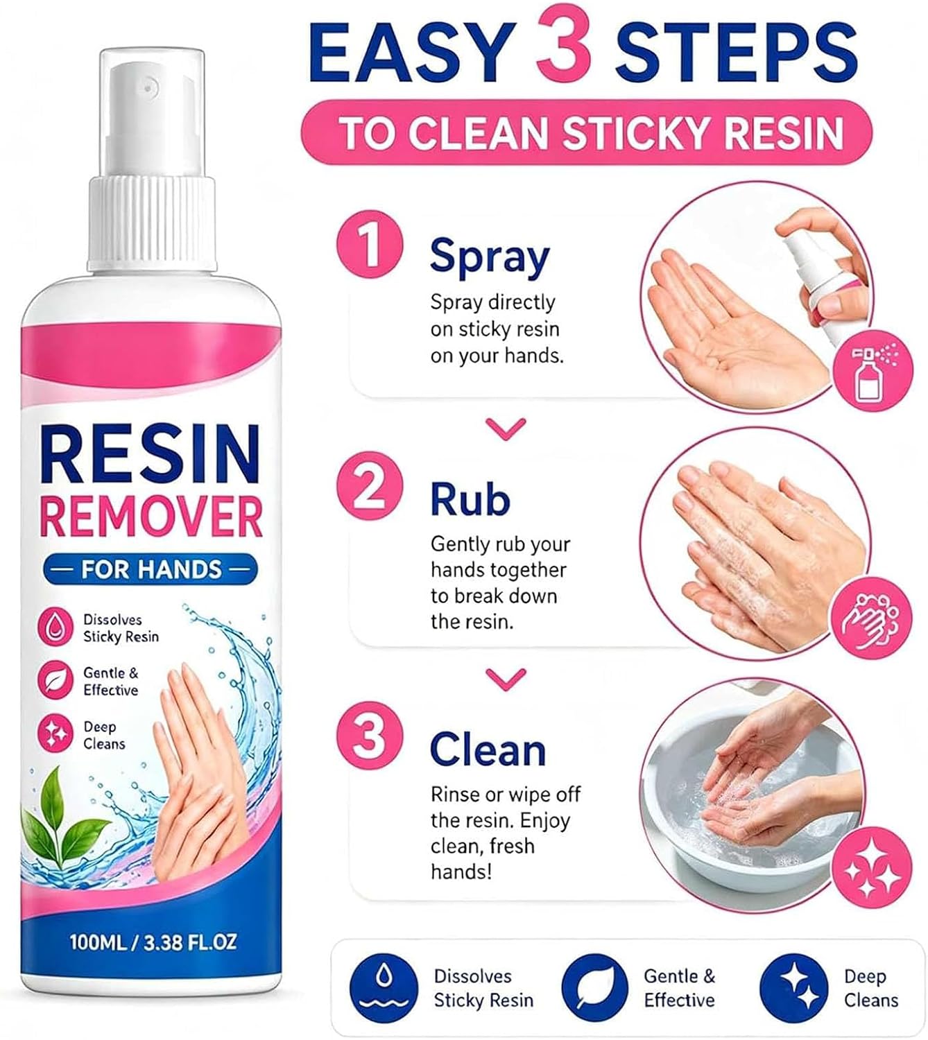 ✨🤲Gentle Resin Remover for Hands – Instantly dissolves sticky epoxy & UV resin.A must for crafters!🎨