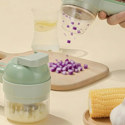 🧄 Handheld Electric Food Processor with Open Feed Chute & Dual Blades 🌶️
