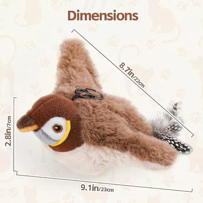 Interactive Flying Bird Cat Toy – Chirping Flapping Sparrow