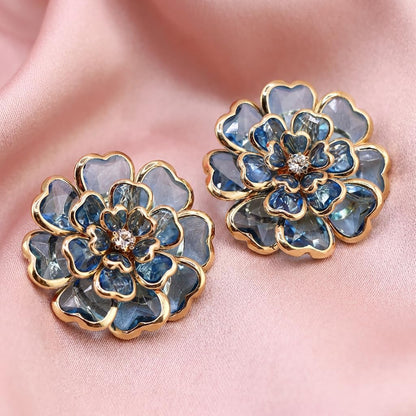 Luxury Crystal Floral Button Covers for Women Blouses
