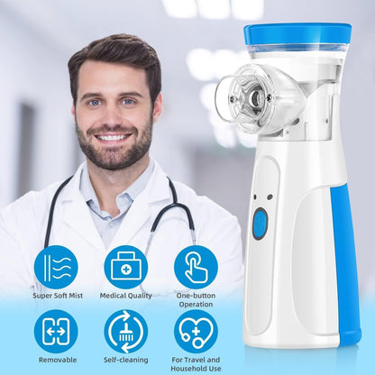 Portable Mesh Nebulizer, Silent and Compact Nebulizer Machine for Adult and Kids, Wireless Vaporizer Machine With Respiratory Mask, Effective for Cough, Asthma, Sinusitis, and Bronchitis, Steam Inhaler for Cold and Cough -Quick Relief and Daily Use Vapori