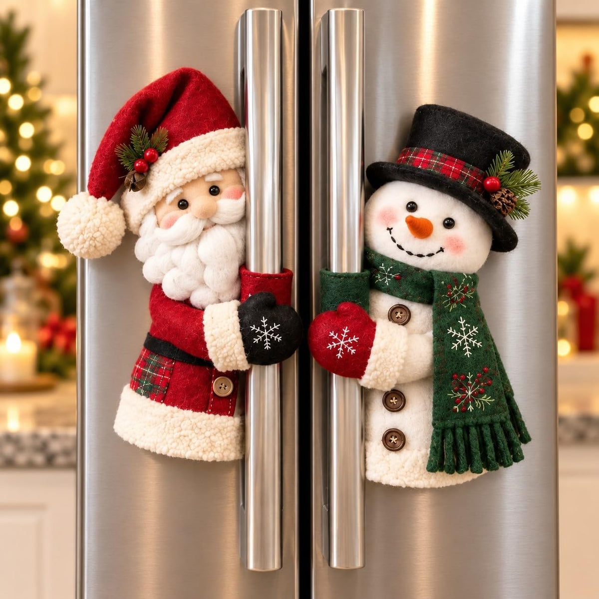 Christmas Santa & Snowman Handle Huggers