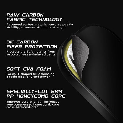 Pickleball Paddle for Professional,T700 Carbon Fiber|16mm |Dual USAPA/UPA Approved