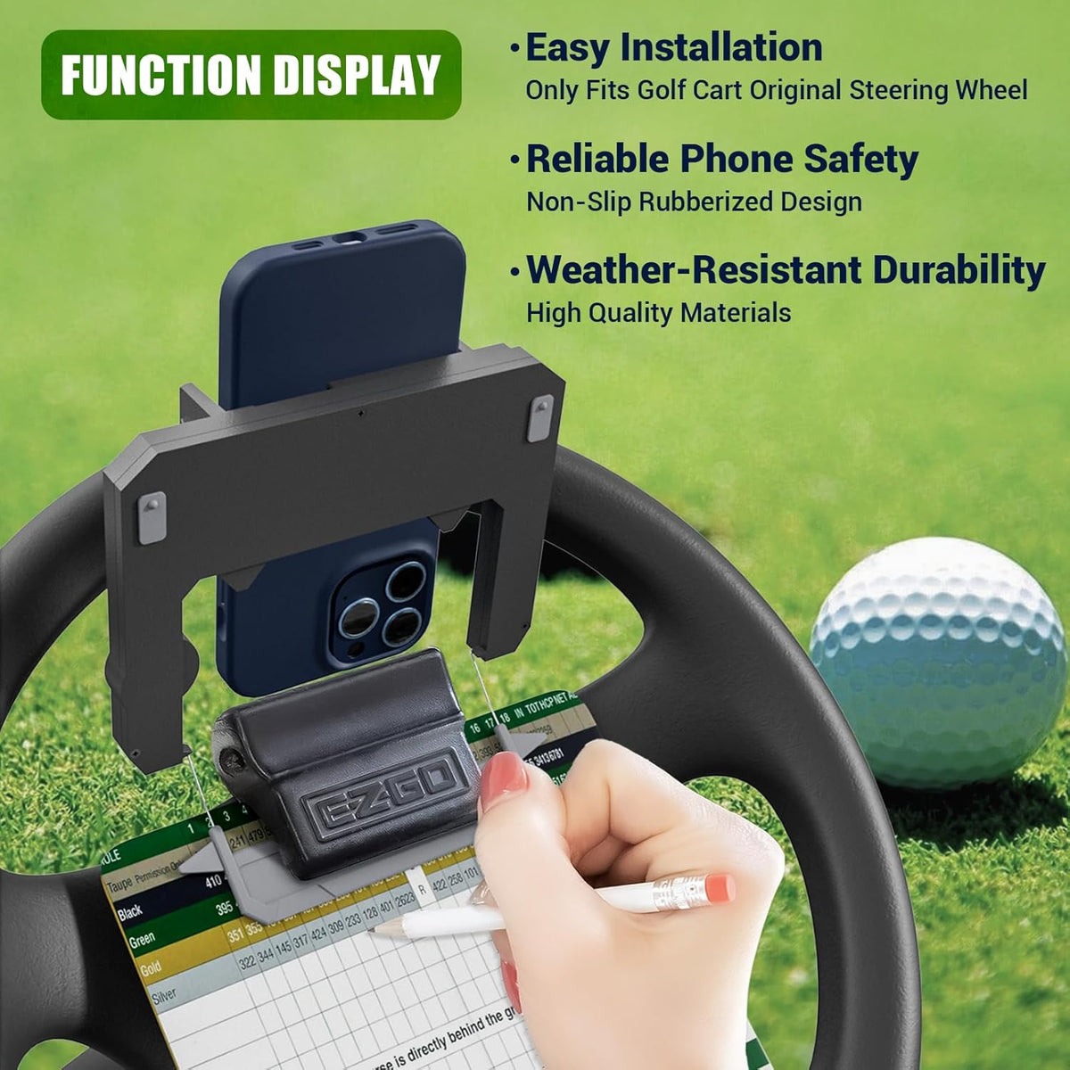 🔥2026 Hot Sale⛳ Golf cart steering wheel phone holder