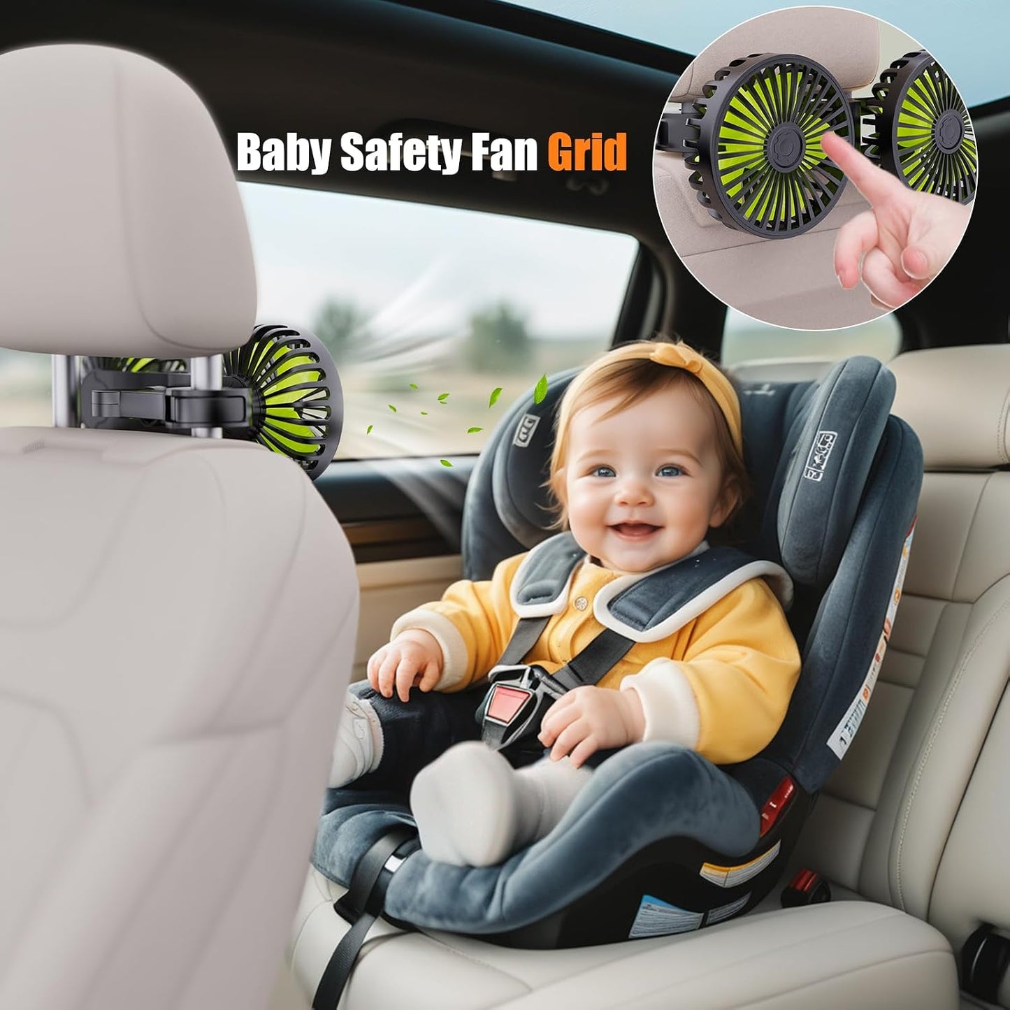 Car Garage Double-headed Fan, 360° Adjustable Angle Car Fan