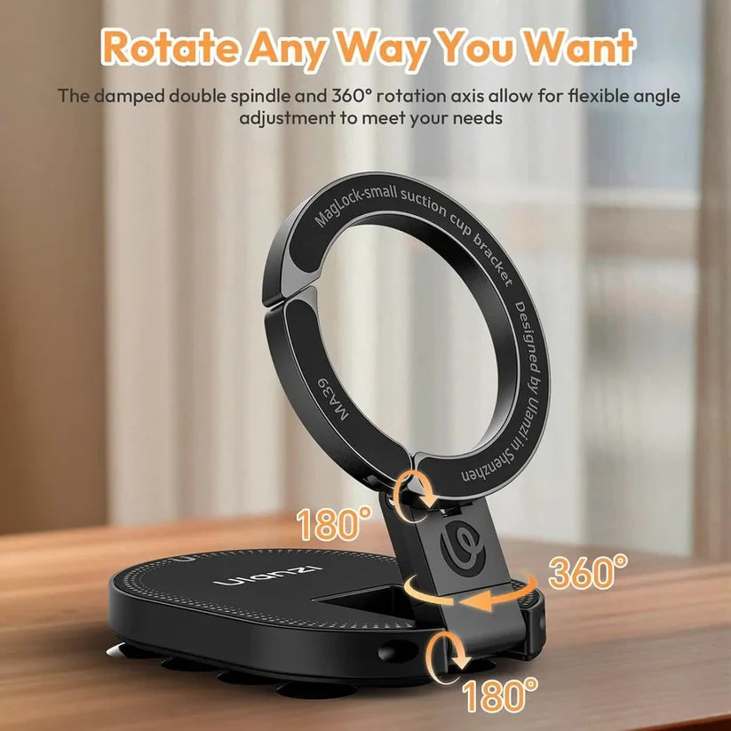QY76 MagLock Magnetic Phone Mount - Versatile Desktop & Car Holder