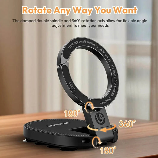 QY76 MagLock Magnetic Phone Mount - Versatile Desktop & Car Holder