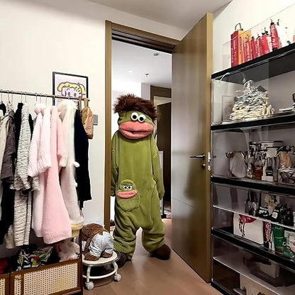 2026 New Funny Green Monster Pajamas Kids Onesie
