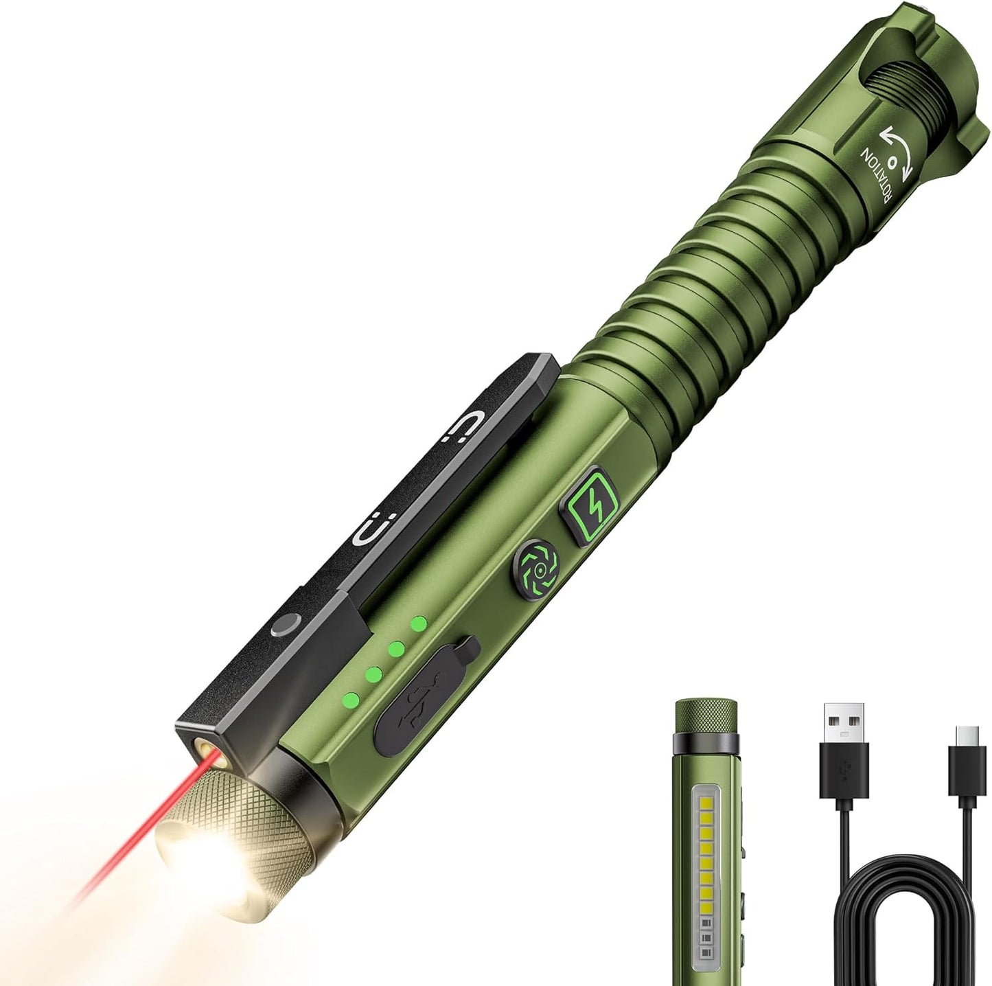 800-Lumen Rechargeable EDC Flashlight with Magnetic Base