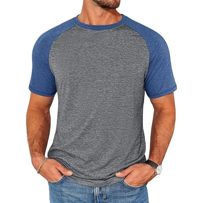 Men's Color Block Raglan T-Shirt Casual Slim Fit