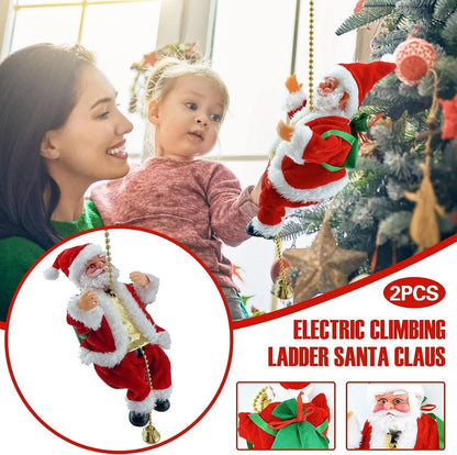 2026 Electric Climbing Santa Christmas Ornament - Battery-Powered