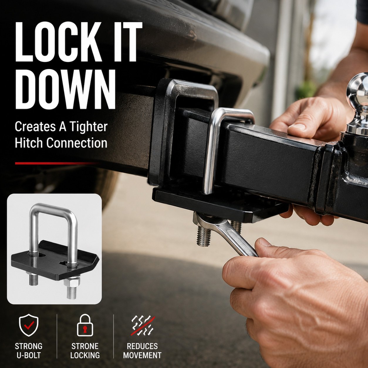 Trailer Hitch Stabilizer Clamp – Stop Rattle, Sway & Receiver Play