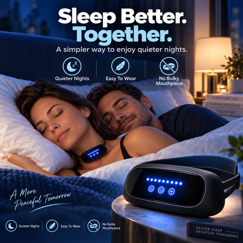 🌙 Wearable Anti-Snoring Neck Device – Better Sleep for Both of You