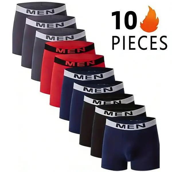 Men's Boxer Briefs 10-Piece Value Pack Soft Breathable