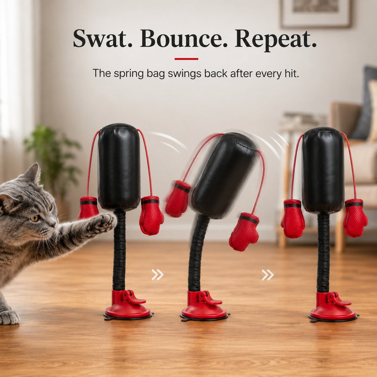 🥊 Interactive Cat Boxing Toy – Catnip Punching Bag with Strong Suction Base🐱