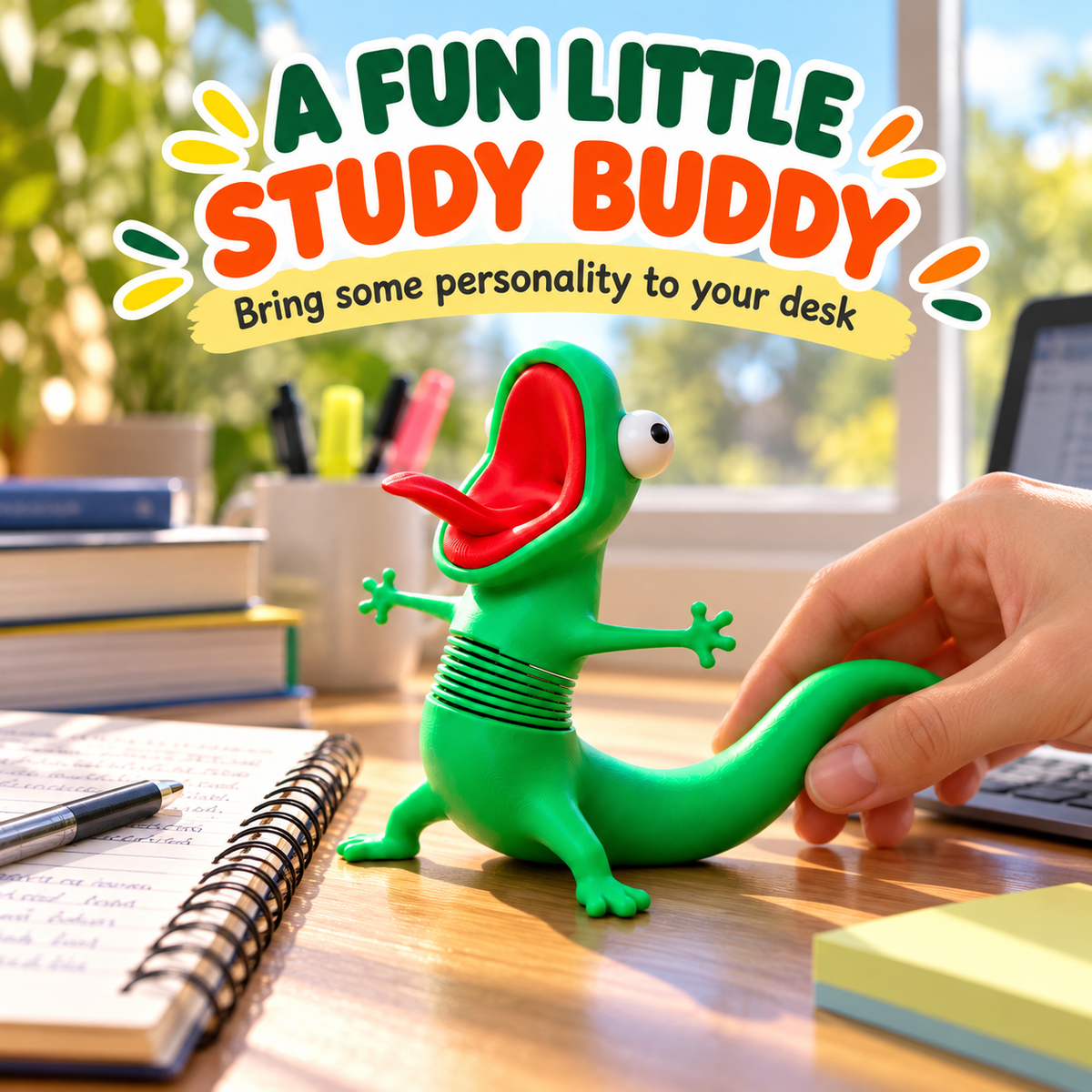 🦎Funny Shaking Lizard Fidget Toy, 3DPrinted Spring Wiggly Lizard