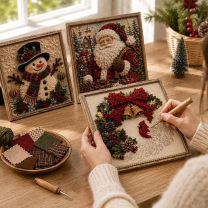 3D Christmas Fabric Poke Art Kit-Creative Christmas Decoration Gift for Adults