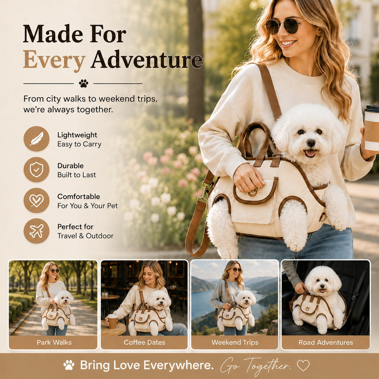 The Ultimate Hands-Free Pet Carrier|Comfortable Support For Every Adventure