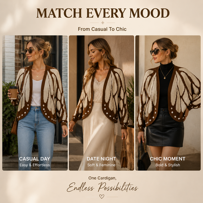 🦋 Butterfly Wing V-Neck Batwing Sleeve Knit Cardigan Sweater 🧥