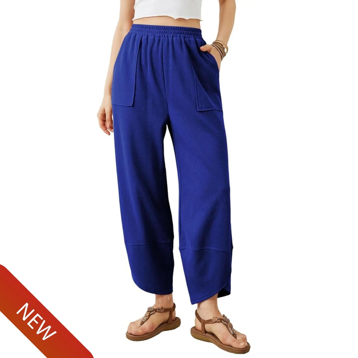 Women’s Baggy Wide Leg Pants Casual Lounge Palazzo Trousers Summer Style