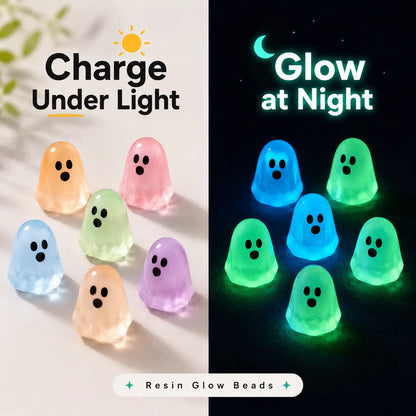 ✨Glow In Dark Cute Ghost Resin Bead Set