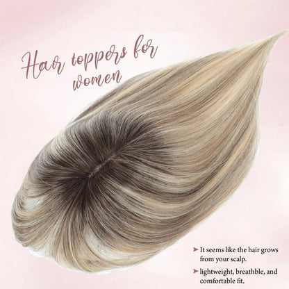 Hair Toppers for Women - 3D Real Human Hair Clip-in Bangs