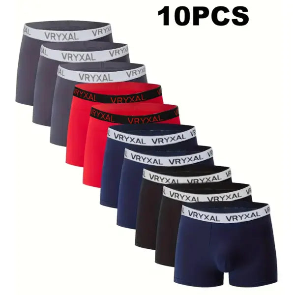 Men's boxer briefs ten-piece pack in assorted colors
