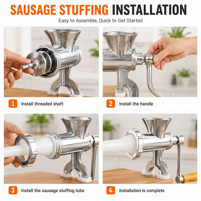 🎉 2026 Sale — Over 23,000 Sold! 💞 Home Hand Crank Meat Grinder and Sausage Stuffer – Homemade Goodness Made Easy 🌸