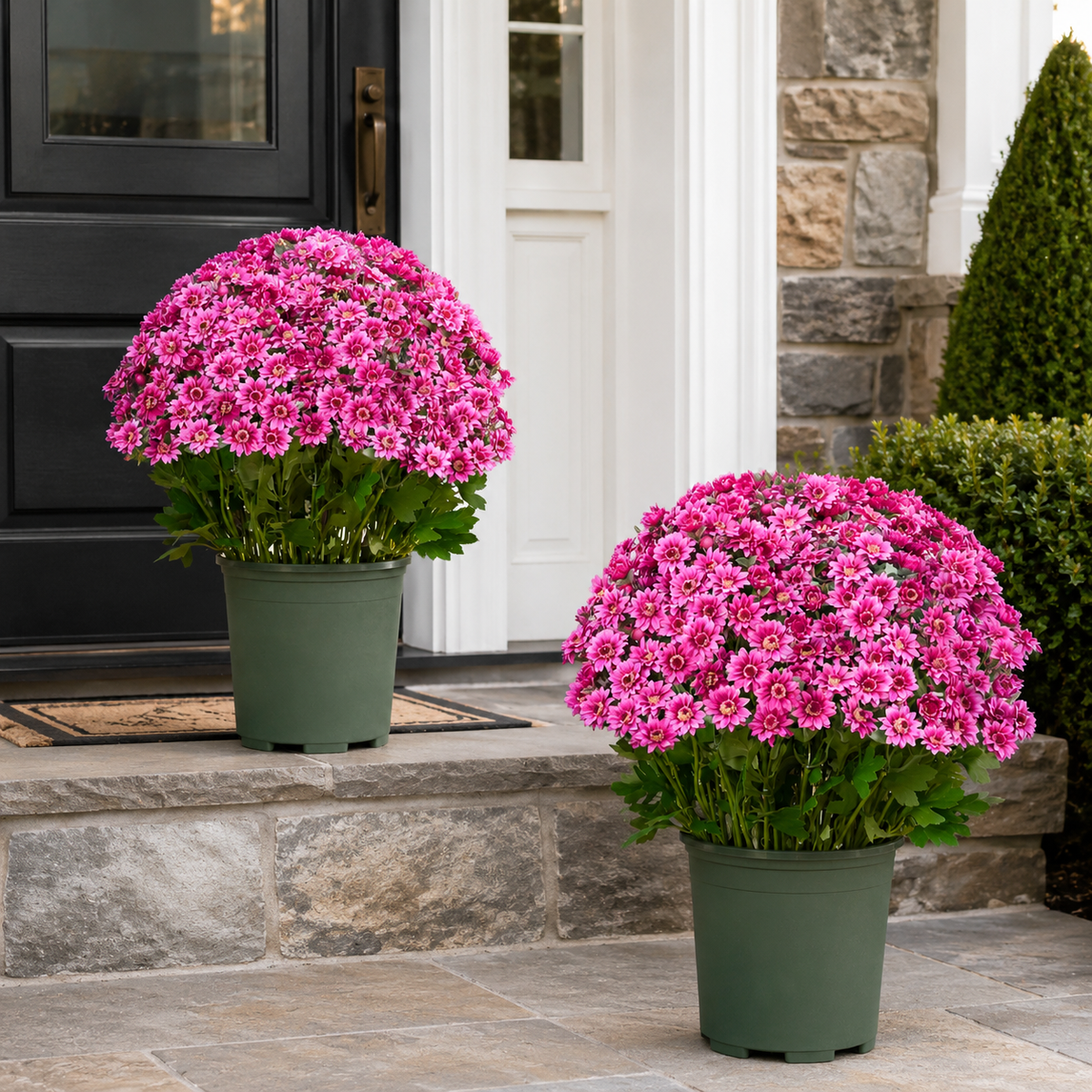 🌼 Artificial Outdoor Sunset Mums Flowers - UV resistant, Waterproof, Windproof