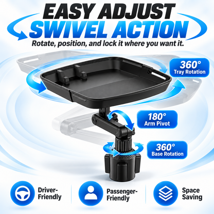 Universal 360° Swivel Car Cup Holder Tray