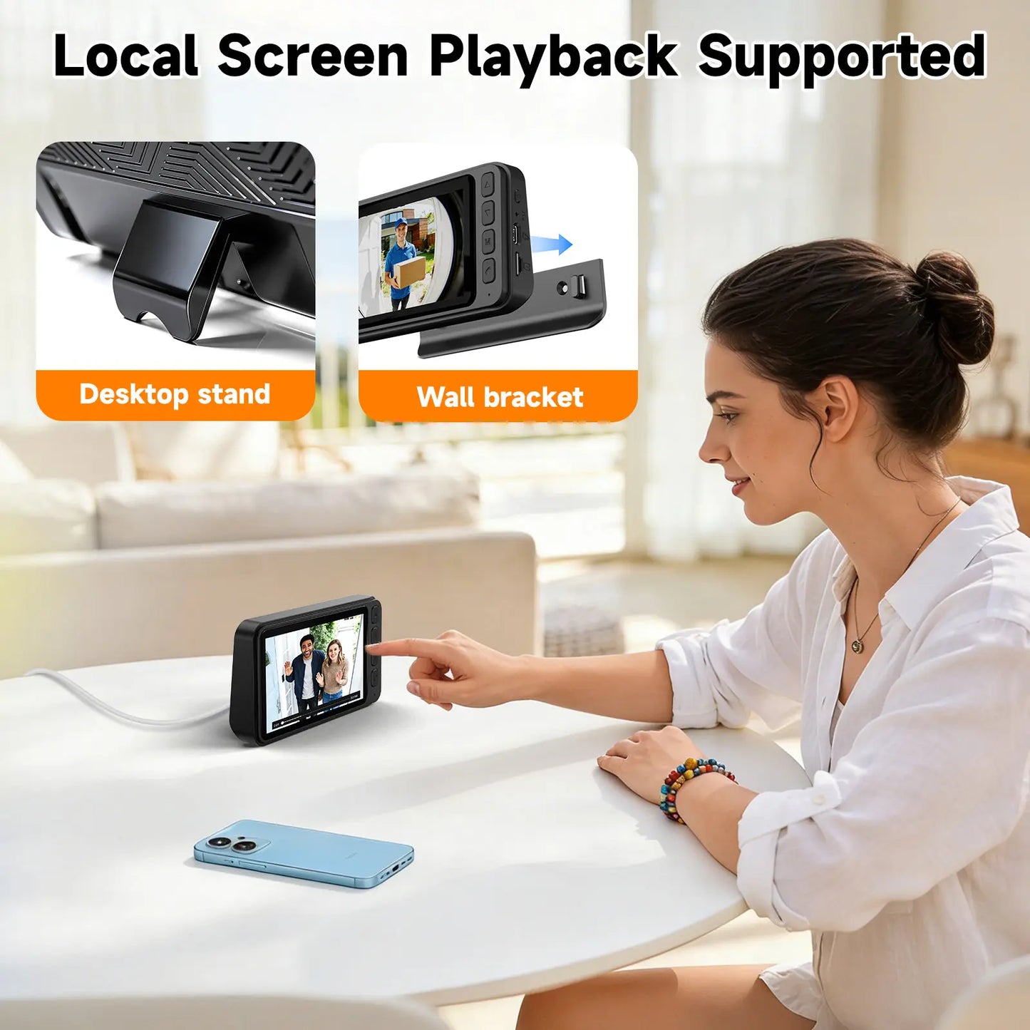 🔔1080P Wireless Doorbell Camera with 4.3in Monitor No WiFi