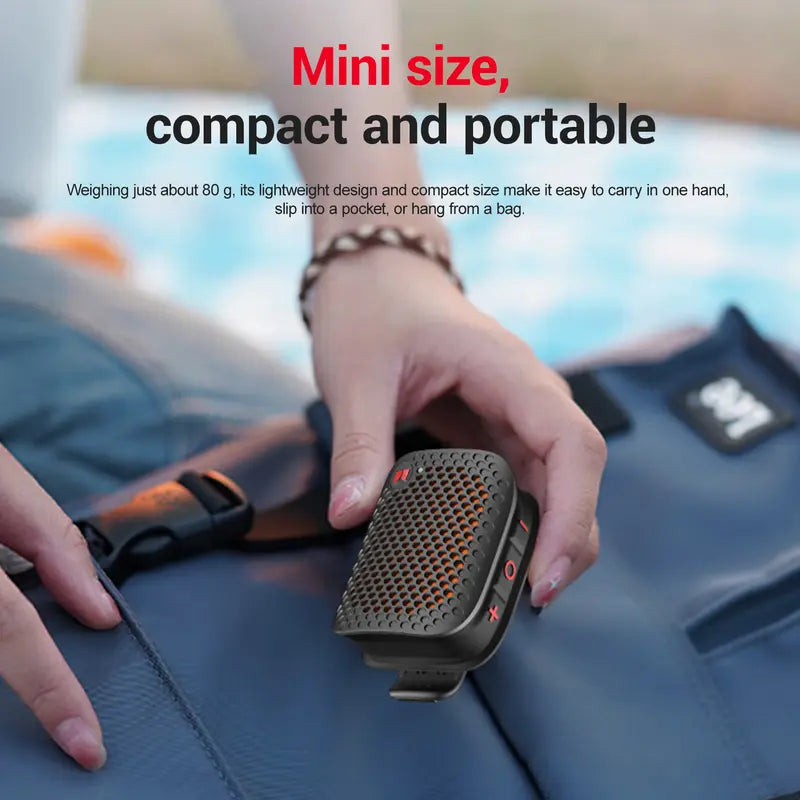 Compact Monster Blaster Micro speaker in hand