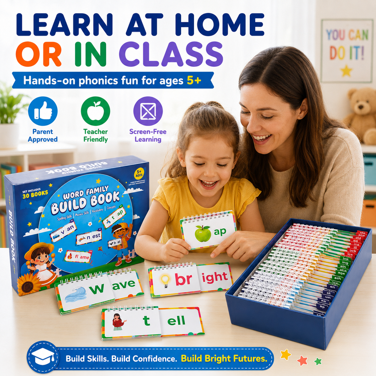 Phonics Flash Cards Word Family Build Book