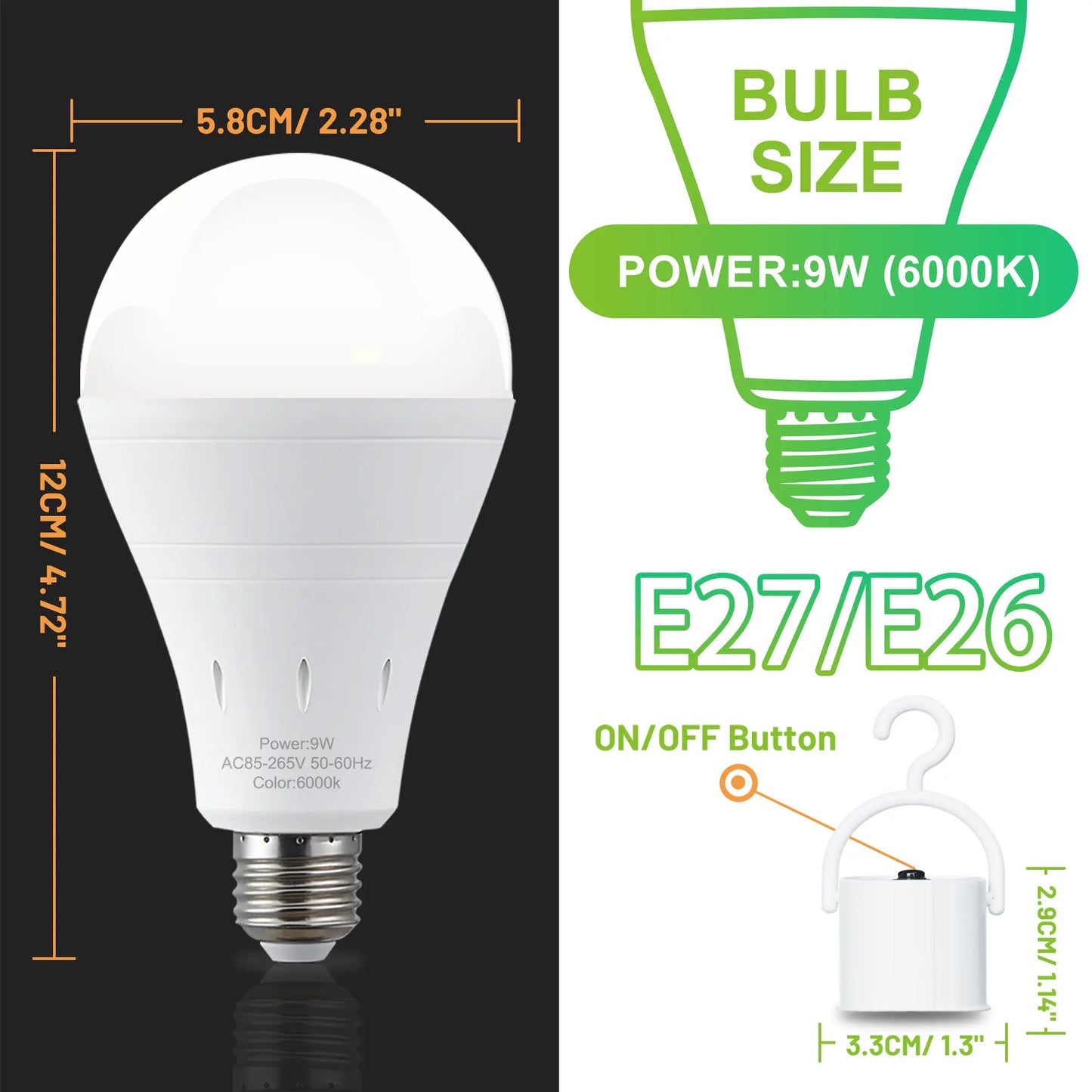 Rechargeable Emergency LED Light Bulbs