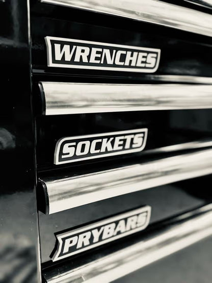 Custom Premium Magnetic Toolbox Labels for Tool Organization - 12 Pack of High Quality 3D Printed Personalized Magnets