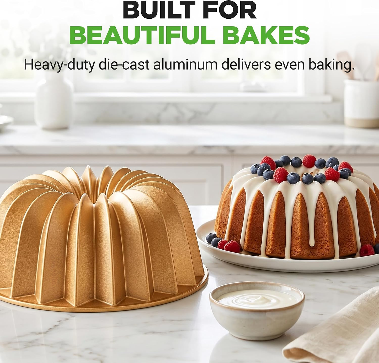 🍰French Wreath 10-Cup Nonstick Bundt Cake Pan