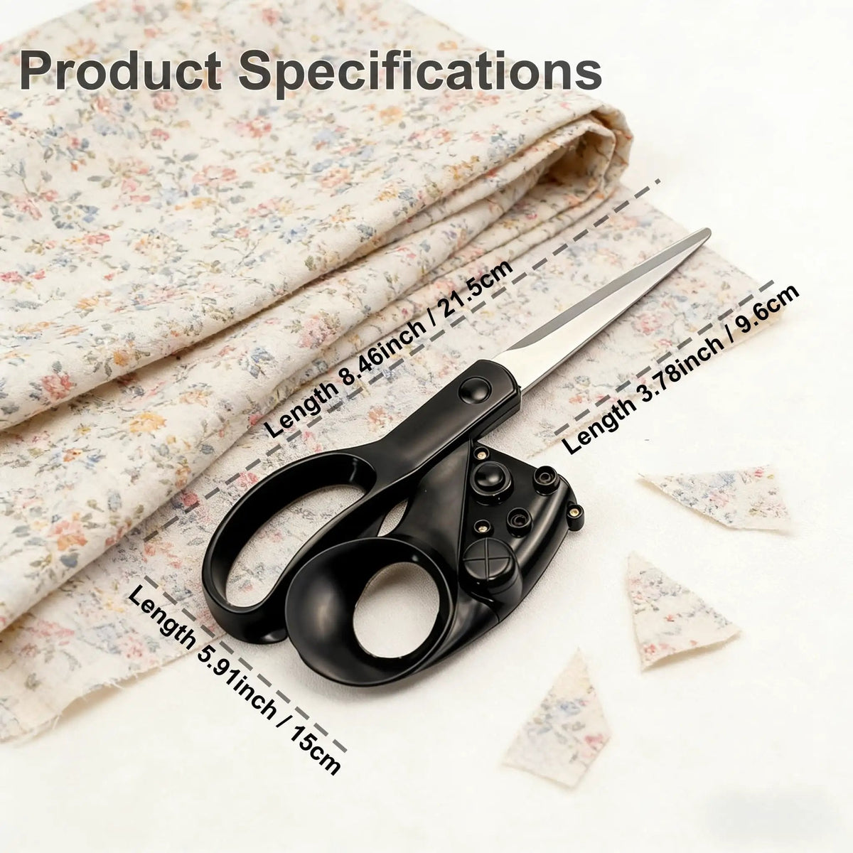 Laser guided scissors product dimensions