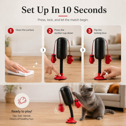 🥊 Interactive Cat Boxing Toy – Catnip Punching Bag with Strong Suction Base🐱
